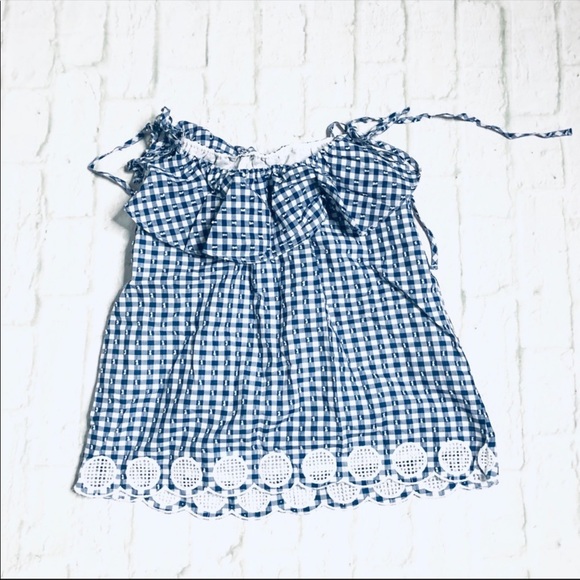 J. Crew NWT Gingham tie ruffle top - Picture 3 of 8